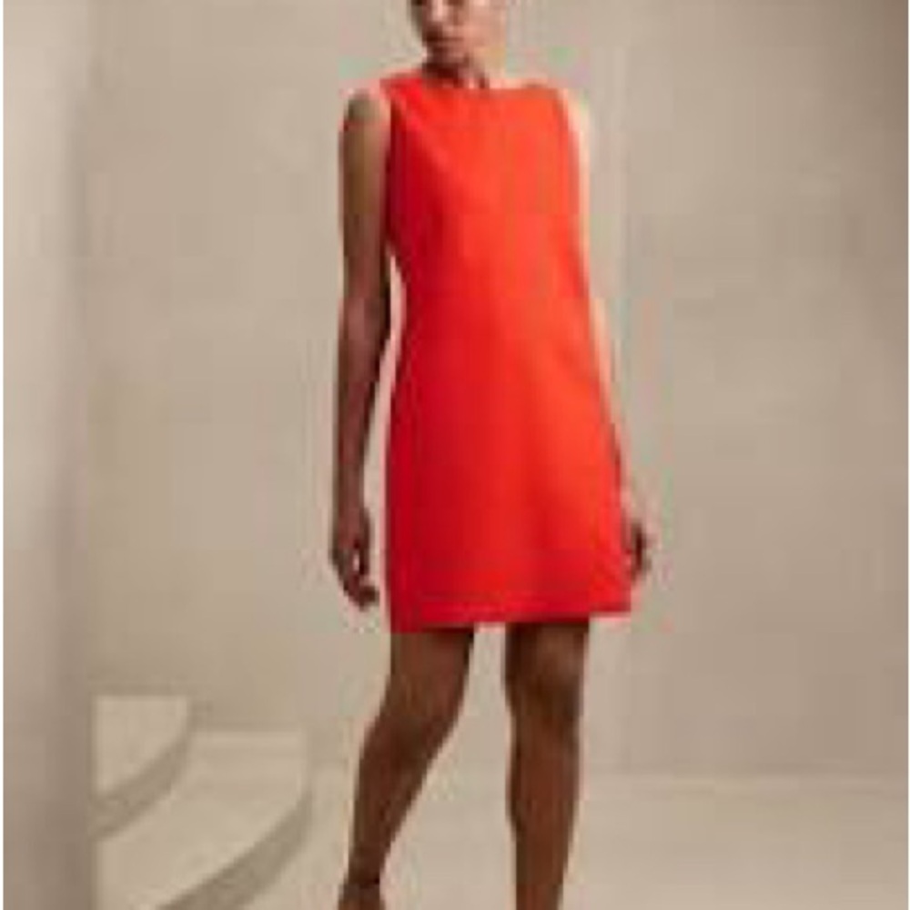 Banana Republic Linen Blend A Line Sheath Dress - Red/Orange, NWT